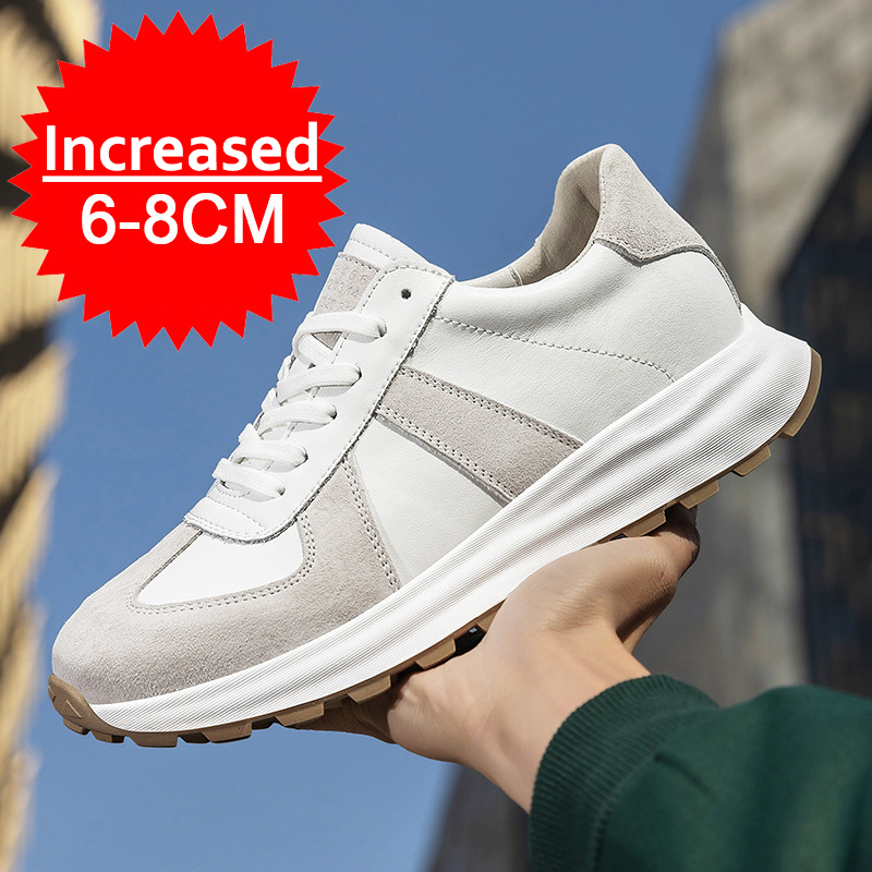 Sports Equipment Brands - Luxury Brand Fashion Leather Elevator Sneakers