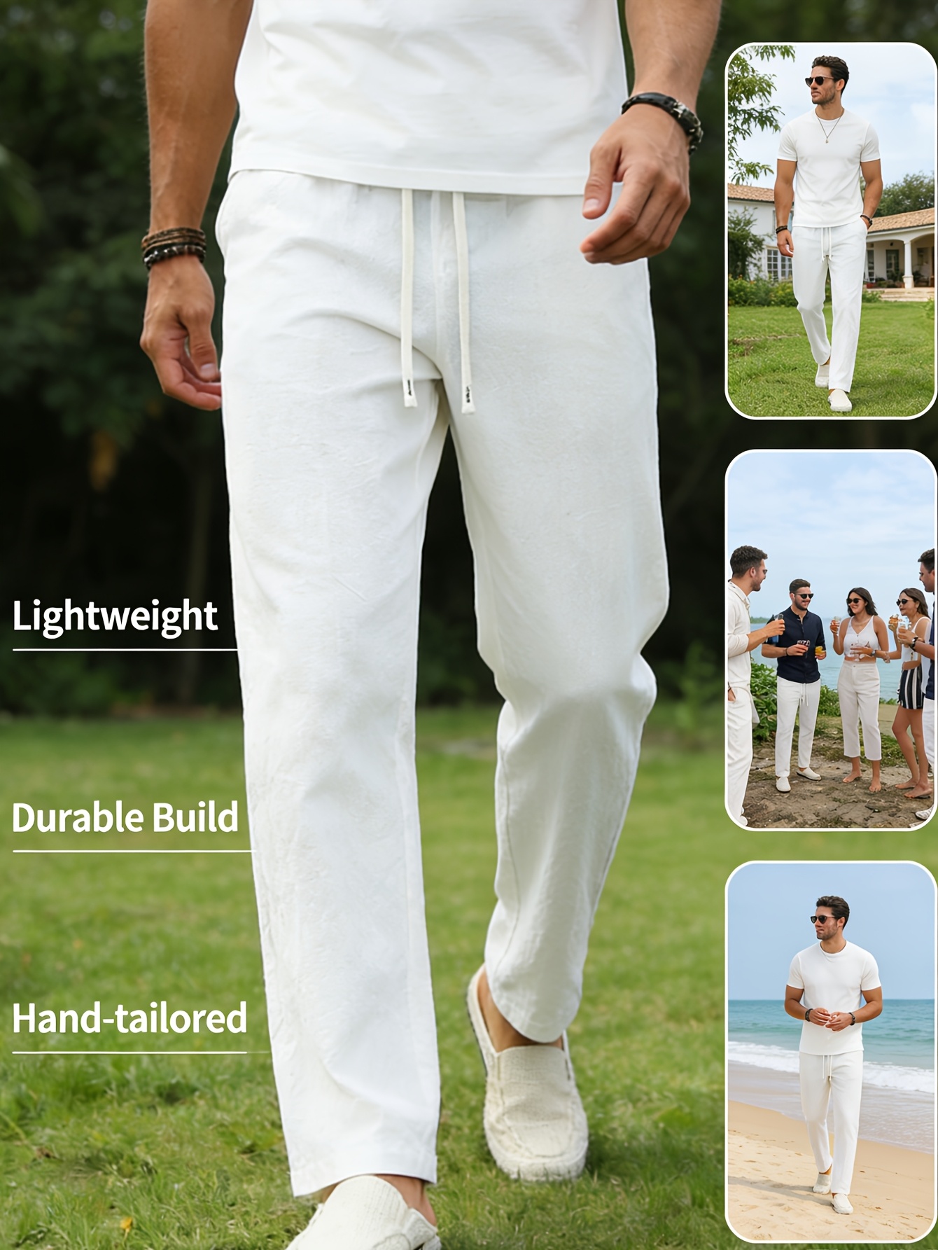 FGKKS Men White Pants Fashion  - Sports Equipment Brands reseña y precio