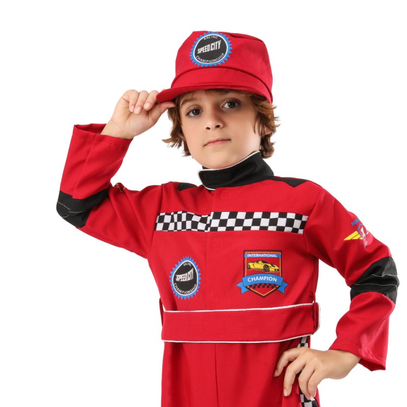 Boy Red Racer Cosplay Costume  - Sports Equipment For Boys reseña y precio