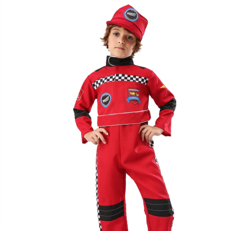 Boy Red Racer Cosplay Costume  - Sports Equipment For Boys reseña y precio