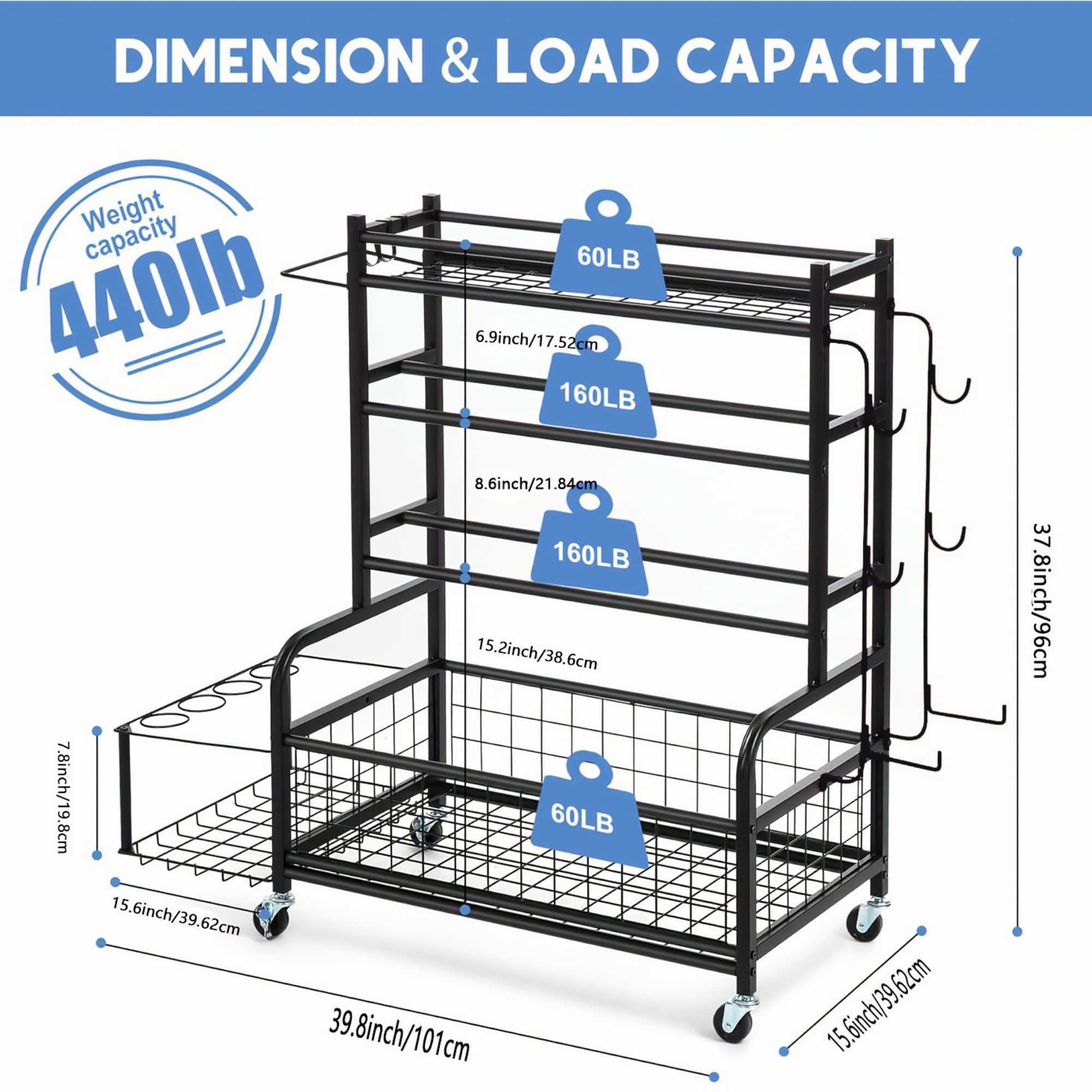Blacksmith 4 Tier Storage Rack - Sports Equipment Kitchener reseña y precio